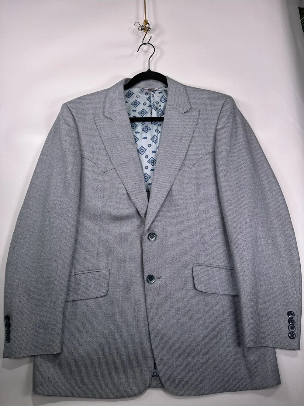 Prestige West Vintage 70s Western Yoke Blazer Gray 44R